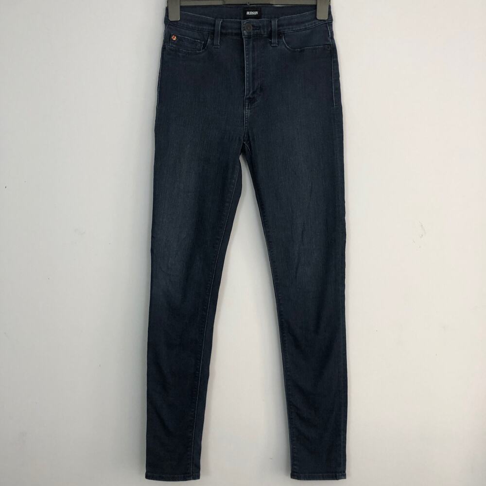Hudson Barbara High-Waisted Super Skinny Supermodel Jeans Womens 28 Dark Wash